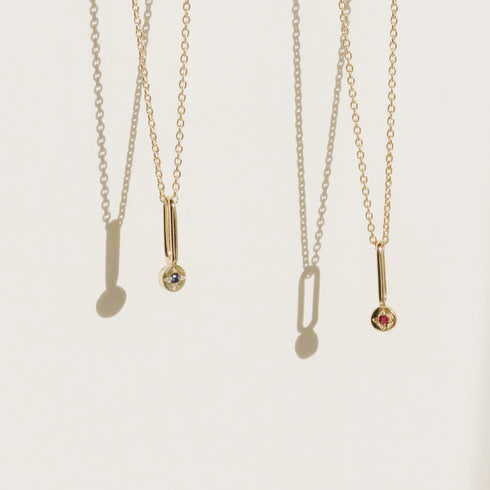 Citrine Dot Pendant Charm in Silver